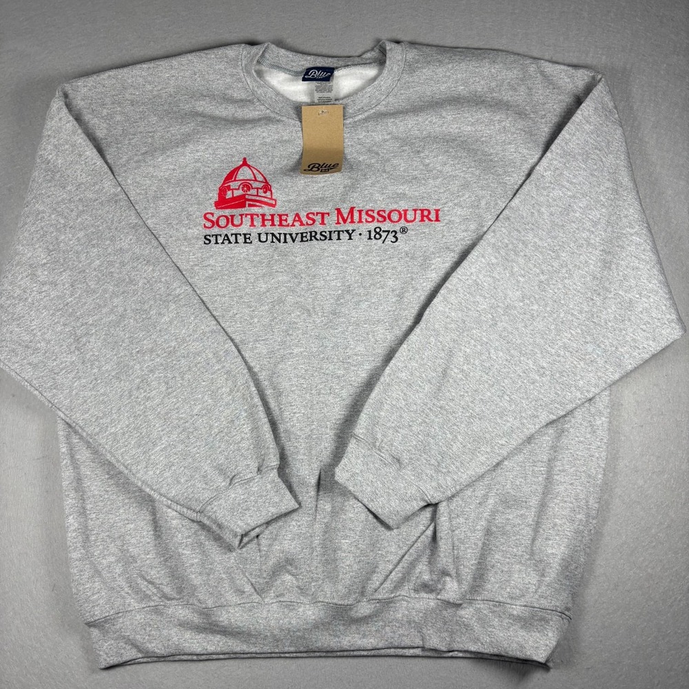 Southeast Missouri State Redhawks Crewneck Sweatshirt Blue 84 Gray Mens 2XL XXL